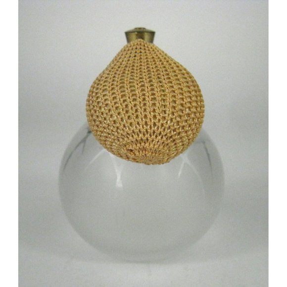 Irice Perfume Bottle Clear Etched Glass Gold Atomizer Spray Japan I W Rice VTG - Picture 9 of 12